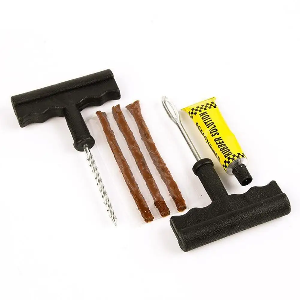 

1 Set Tire Repair Tools Kit Fork Drill Rubber Strips Portable Emergency Tire Repair Kit Accessories For Car Bicycle Dropshipping
