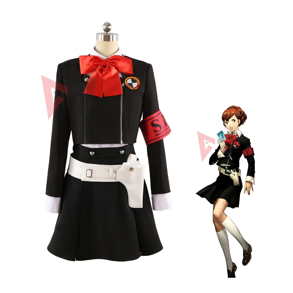 New PERSONA Hamuko Aigis Cosplay Costume Shirt Coat Skirt Belt Bow For Game Party Custom Made