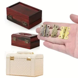 Socked Bronze Schmetterlingsscharniere 20 Einheiten - Art Deco, einfache Oberflächenbaugruppe für Schmuck 6 Hauptverkäufe alte Scharniere - №1