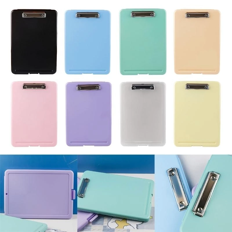 W89C File Storage Case with File Clipboard Waterproof File Folder Portable File Box