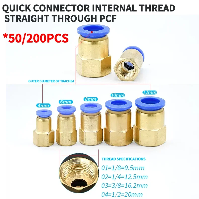 

PCF Pneumatic Fittings Quick Air Connector 4mm 6mm 8mm 10mm 12mm Push In Hose Tube Thread 1/8 1/4 3/8 1/2 BSPT Air Couplings