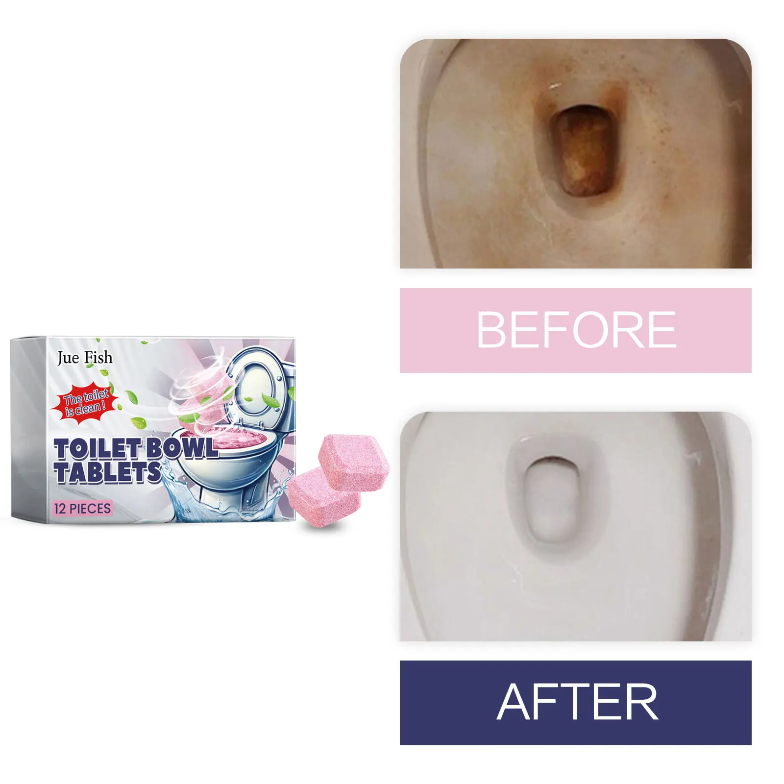 

Toilet Cleaning Effervescent Tablets Remove Urine Stains Dirt Automatic Bowl Freshener Tank Deodorization Toilet Descaling Pills