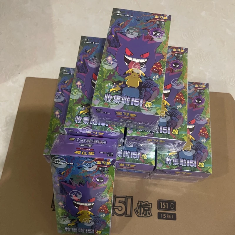 Pokémon PTCG 151 Überraschungs-Booster-Box Scharlachrot & Violett Zhu Zi Vereinfachtes Chinesisch Pikachu Gengar Kanto Sammlung Versiegelt Hobby-Sammelkartenspiel
