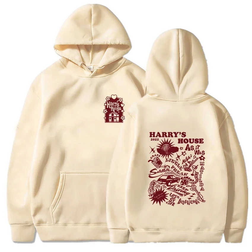 Harrys-フード付きスウェットシャツ,男性と女性のための芸術的なプリントが施されたフード付きセーター,ヴィンテージのカジュアルな秋のフリースフーディ,アーバンファッション