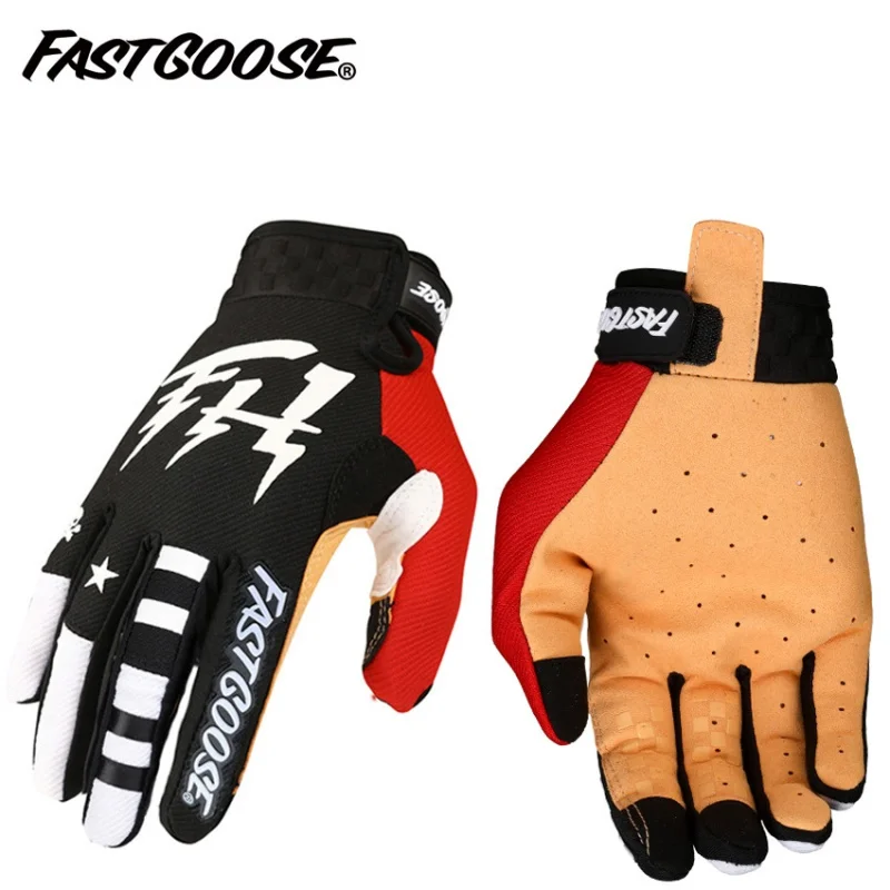 Fastgoose Long Finger Touch Screen Motorcycle Gloves, Off-Road Racing Bicycle Gloves