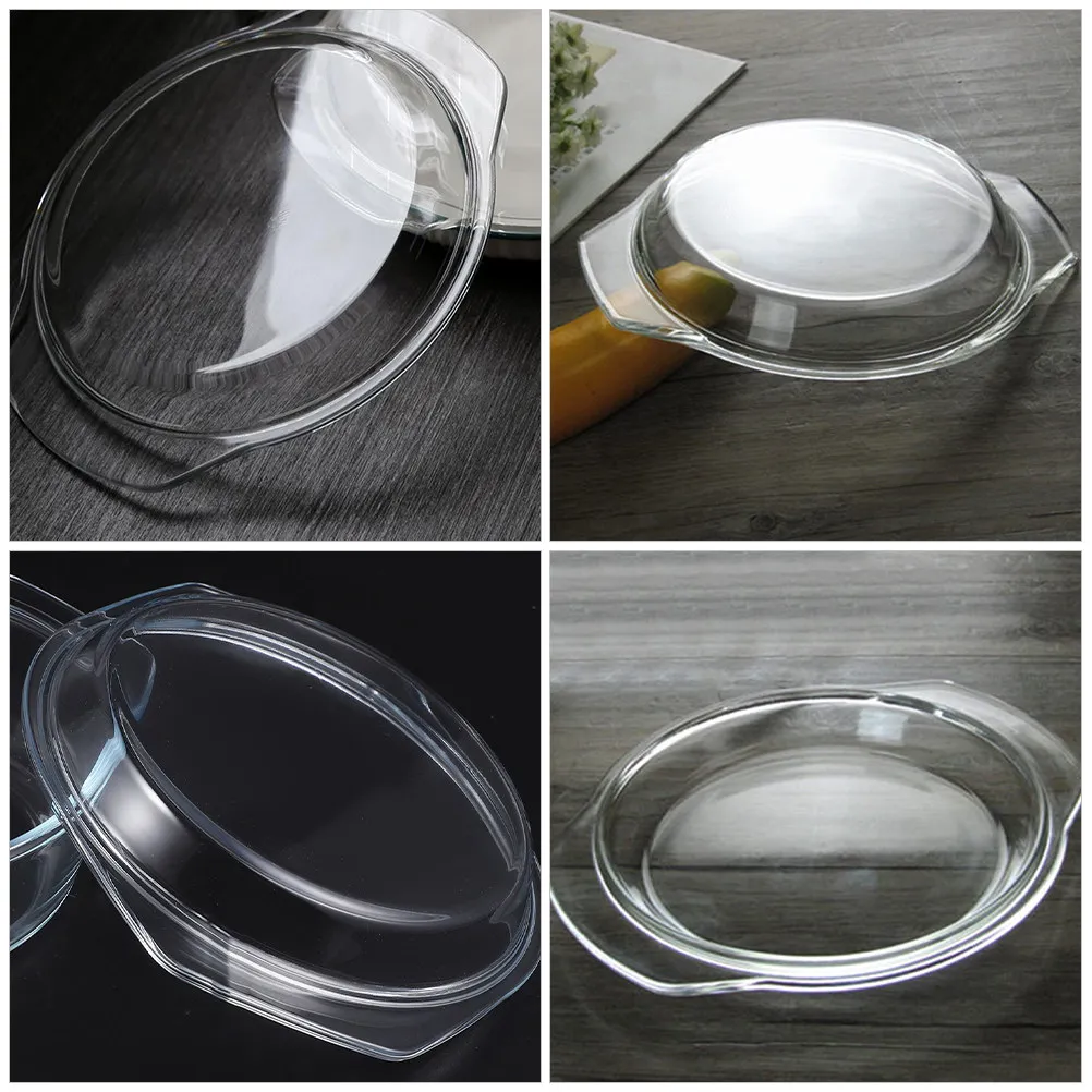 Glass Microwave Cover Reusable Splatter Protector for Bacon Burgers Bread Grilled Sandwiches Food Heating Dish Lid 17.8cm