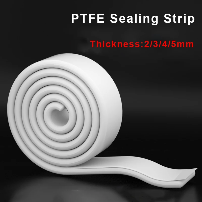 

1Meter PTFE Sealing Strip White Elastic Band Expanded Body Sponge Sealing Band High Temperature Resistance Thickness 2/3/4/5mm