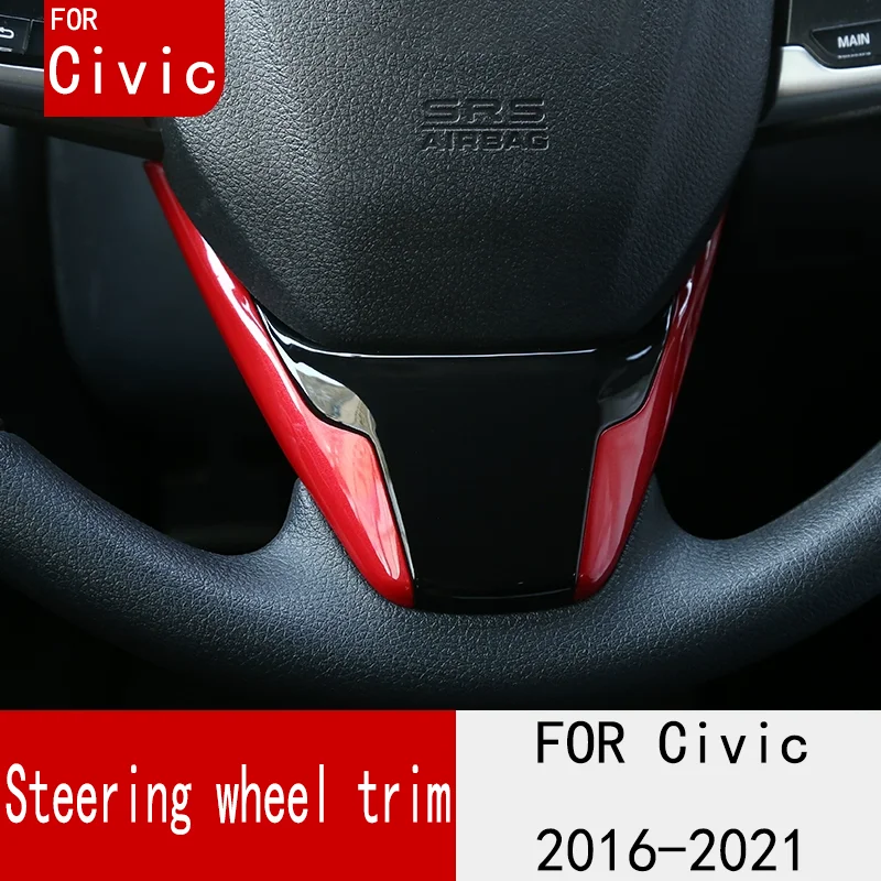 

FOR Honda The 10th Generation Civic 2016-2021 Steering Wheel Trim Automotive Interior Modification Car Accessores