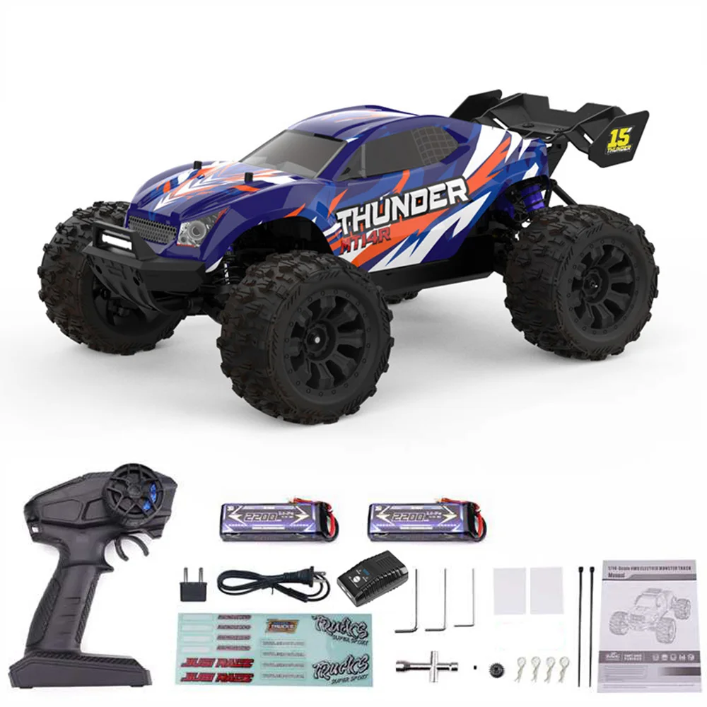 NIEUWE JIUSI 1:14 MT14R RC auto 2.4G 4WD 3S 35A 80 km/u 3600KV borstelloze motor hoge snelheid metalen terreinwagen racewagen valbestendig RC model speelgoed volwassenen kinderspeelgoed, nieuwjaar,