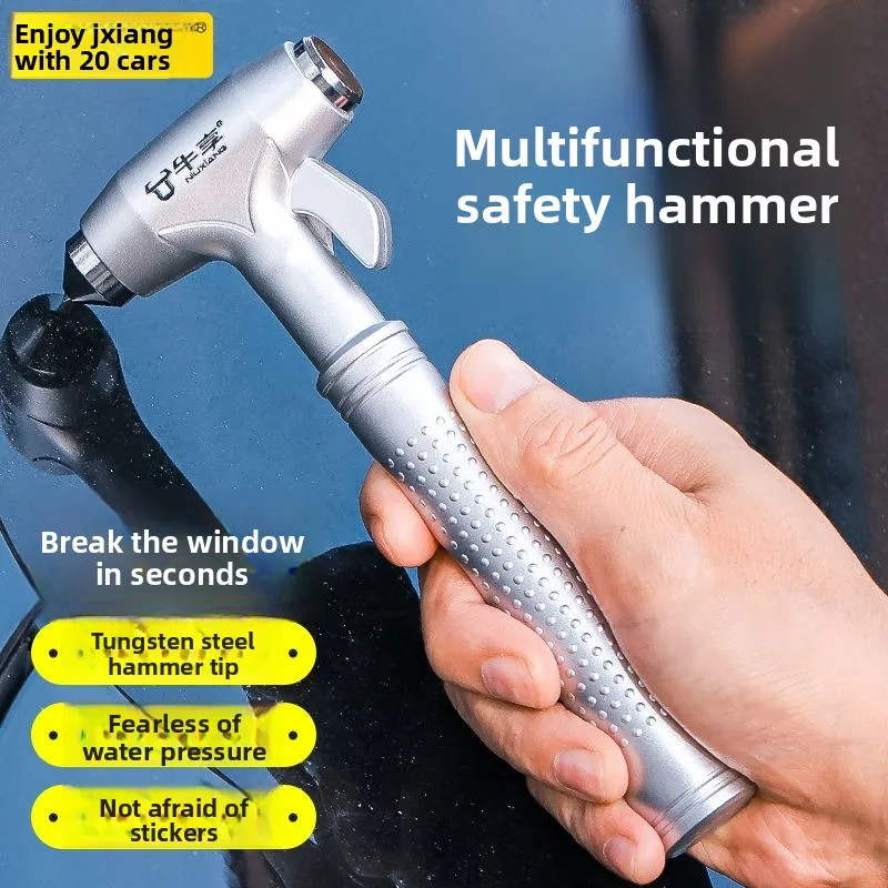 Safety Hammer Car Window Breaker with Seat Belt Cutter Tungsten Tip Suitable for Car Rescue Escape Emergency Safety Hammer