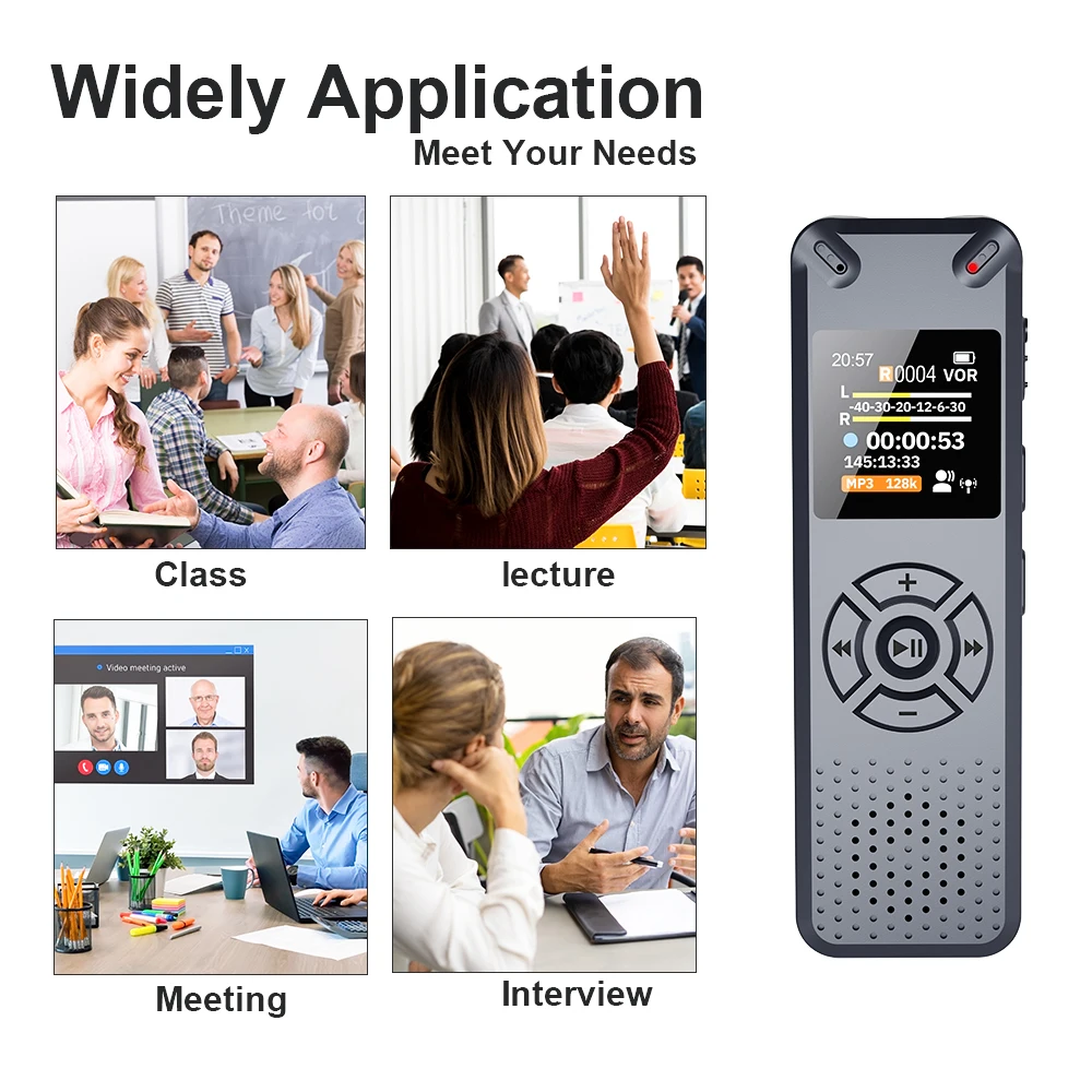 Vandlion V91 Digital Voice Activated Recorder Bunter Bildschirm Tragbarer HiFi-Sound Audioaufnahme Diktiergerät MP3-Player Recorder