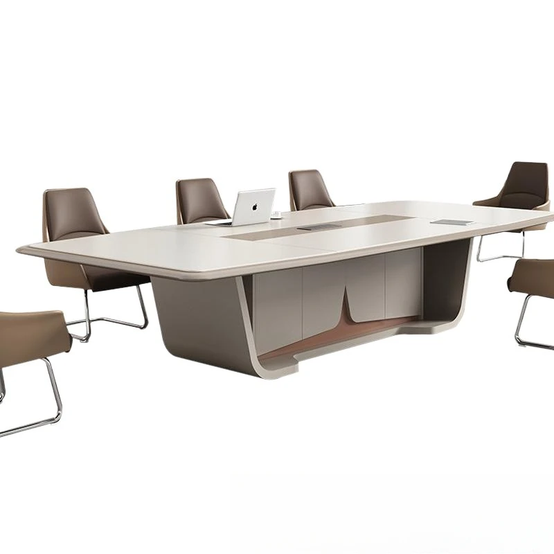 Medium and large paint baking conference long table Modern simple conference strip negotiation reception table