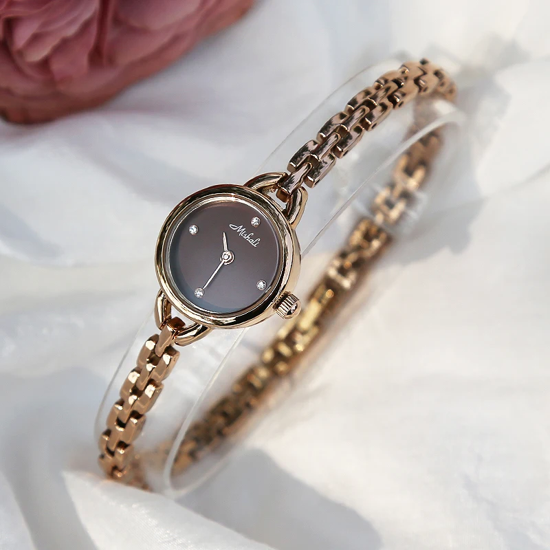 

Elegant women's watch with retro small dialsimple and petite mini thin strapmotherofpearl watchwomen's braceletquartz watch gift