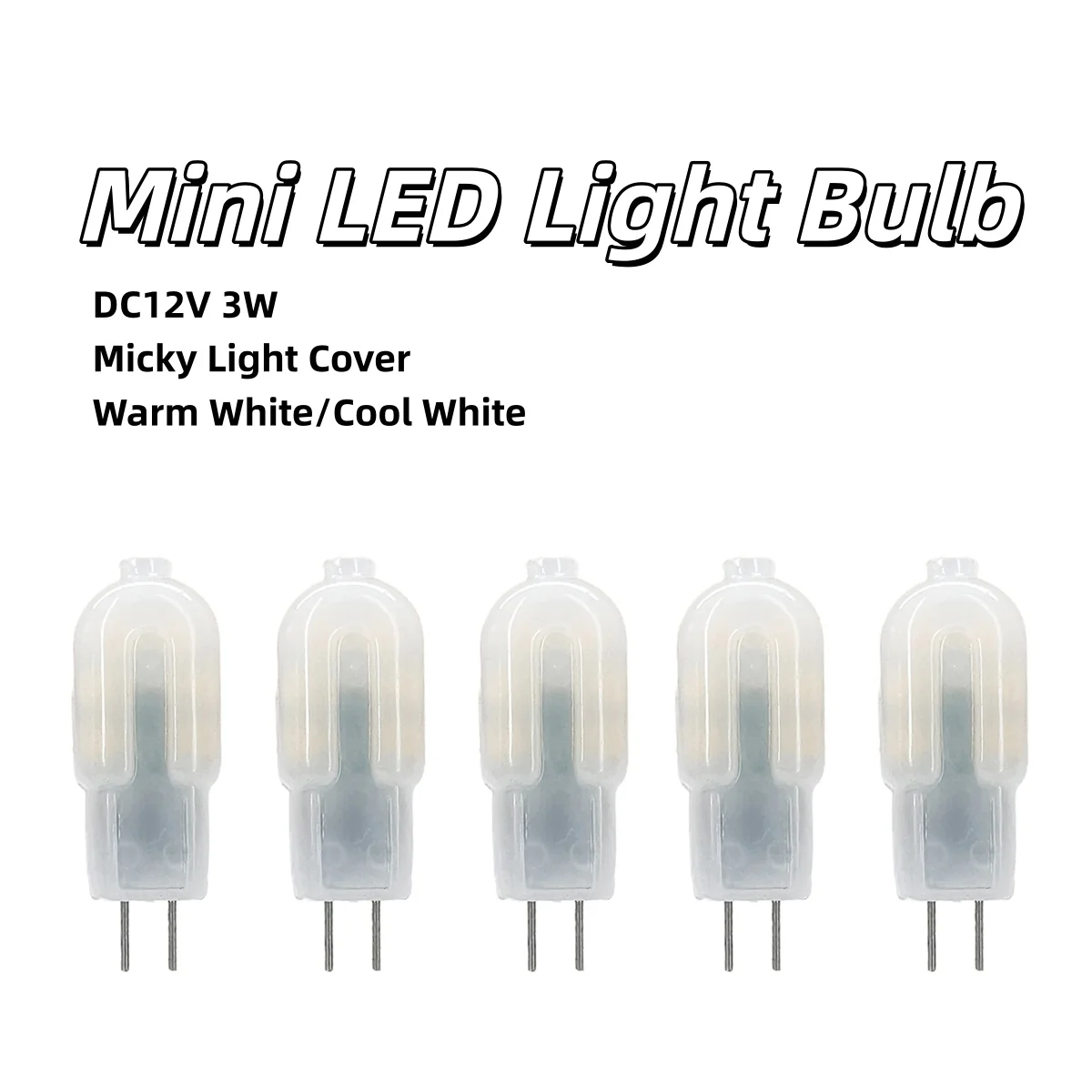 

​5pcs Mini G4 LED Light Bulb AC220V 3W LED Lamp 20W Halogen Light Replacement Warm/Cool White 3000-6000K Chandelier Lamp