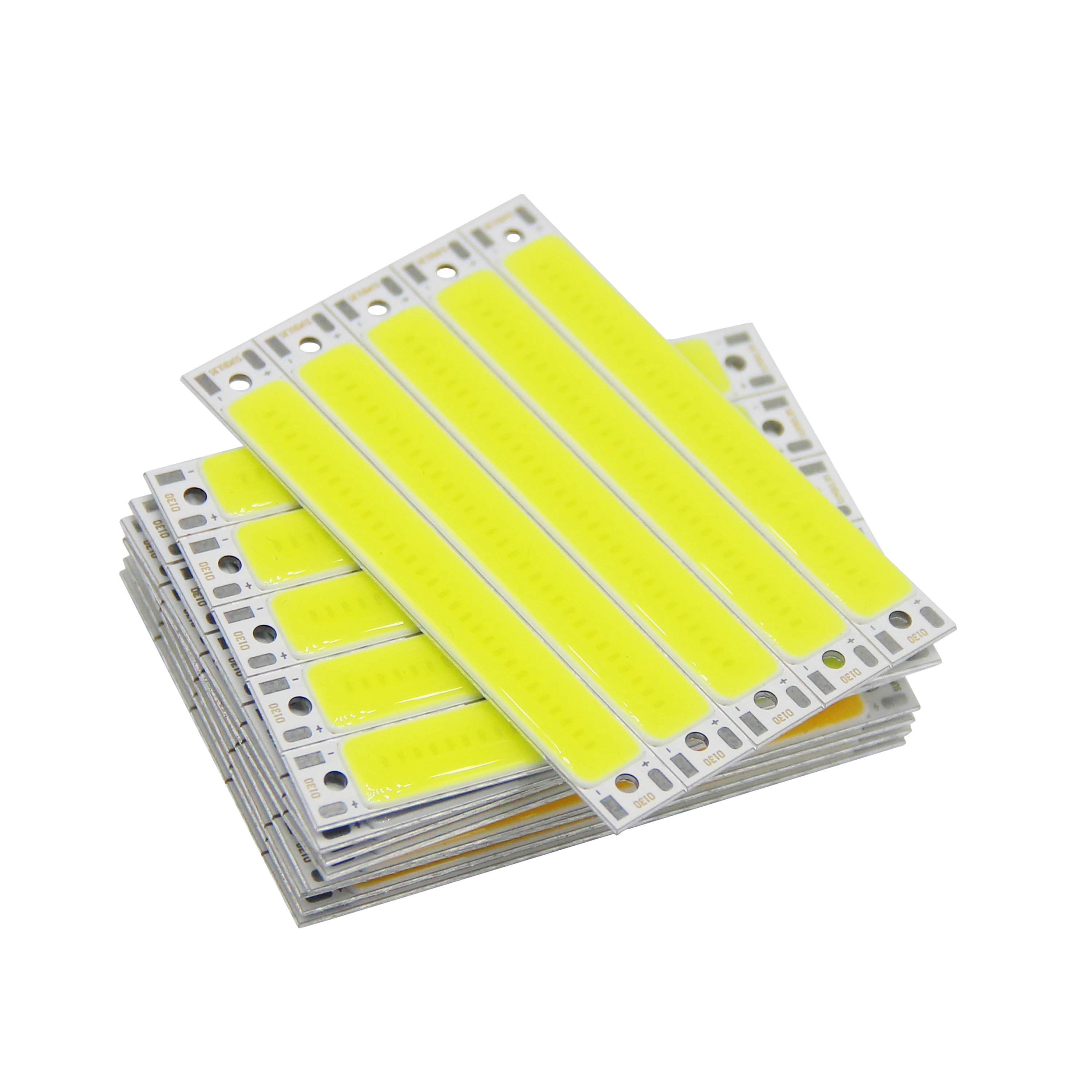 10 sztuk/partia 2V 3V LED COB 60x8mm Chip na pokładzie ciepła chłodna biała niebieska czerwona żarówka 1.5W 3W DC 3.7V do pracy lampka rowerowa LED