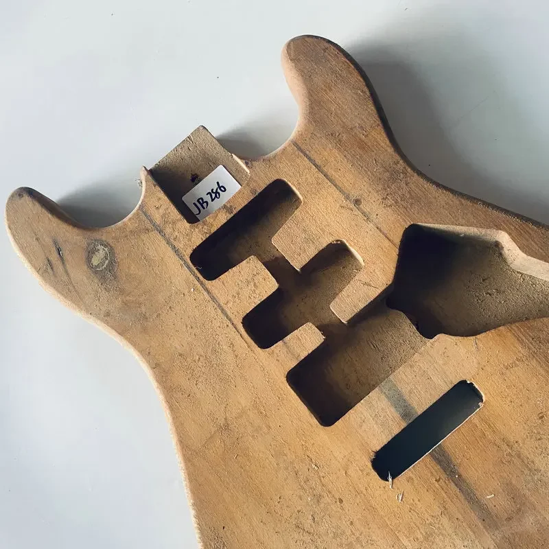 jB286 Natural Solid Alder Wood Electric Guitar Body for 6 String ST Guitar Replace SSH Pickups Surface Dirty And Damaged