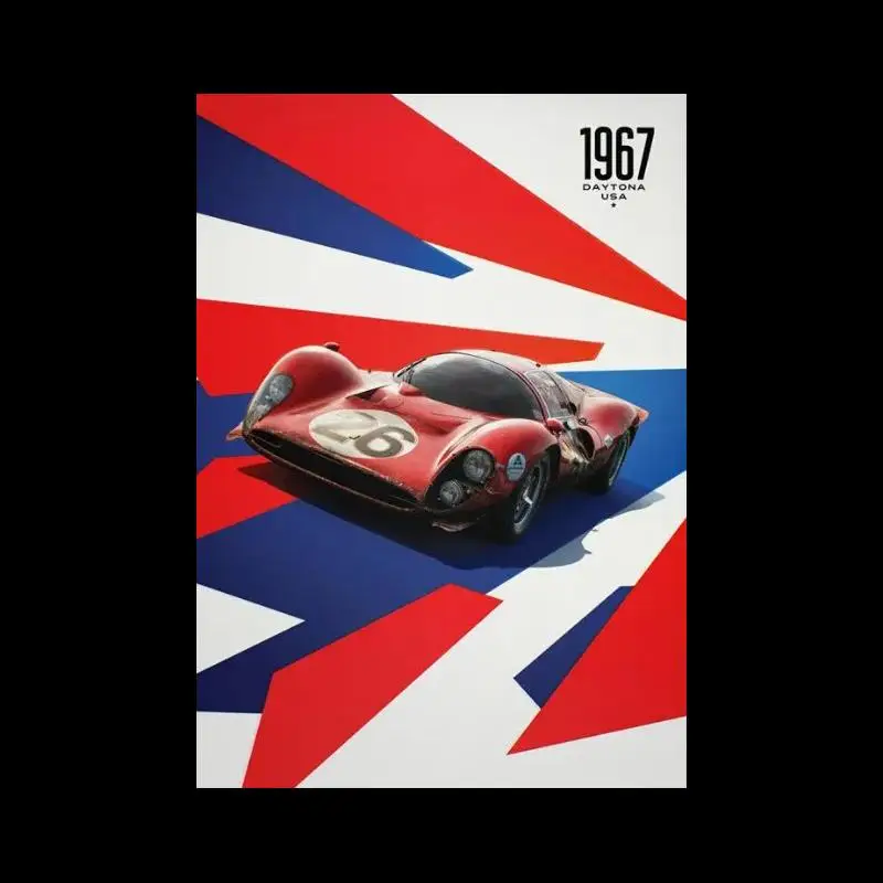 Le Mans GT Racing Car Canvas Art Poster  s Retro Wall Decor for Living Room   Hour Race Print
