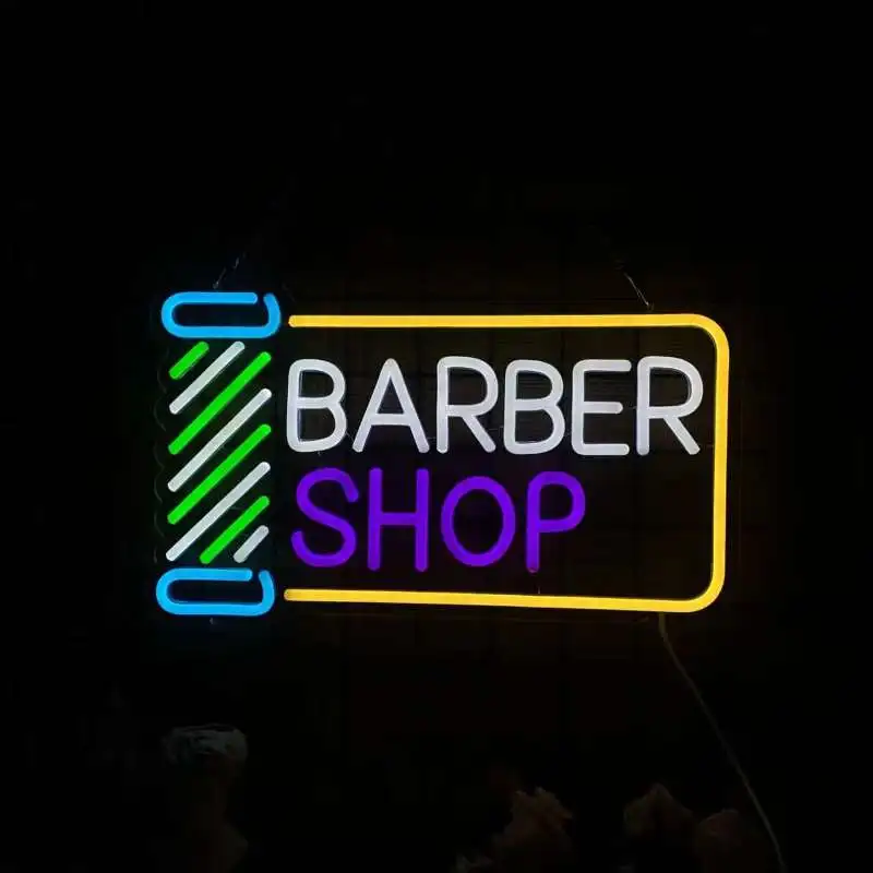 Imagem -03 - Led Neon Barbershop Decoração da Parede Decoração do Salão de Cabelo Light up Shop Signs Presentes de Férias Interior Ccc