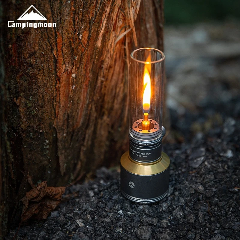 CAMPINGMOON Outdoor Camping Gas Atmosphere Lamp Temperature Resistant Glass Lampshade Camping Lamp