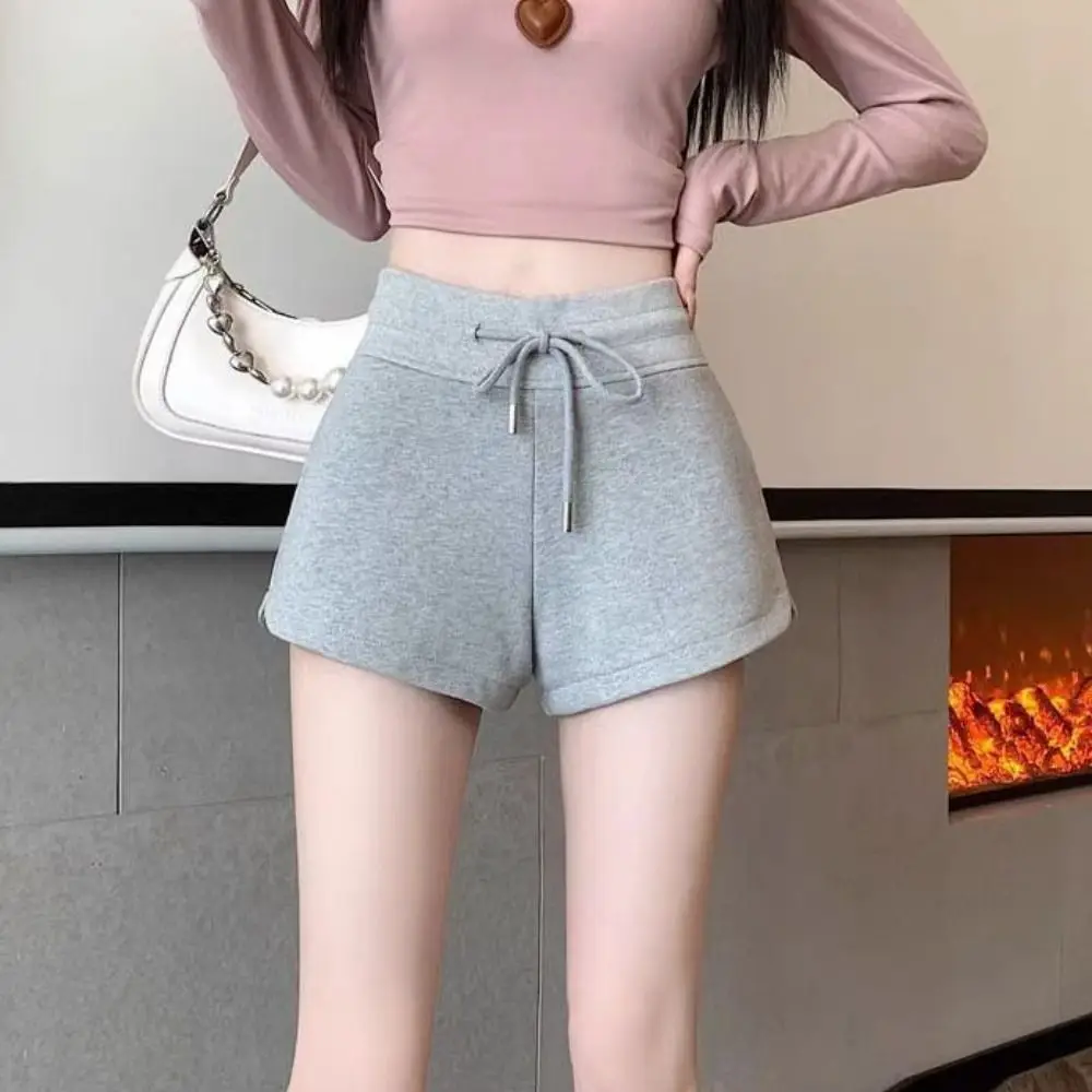 

Drawstring High Waist Shorts Slim Fit Pajamas Pants Hot Woman Short Pants Trousers American Style Summer Casual Shorts Club