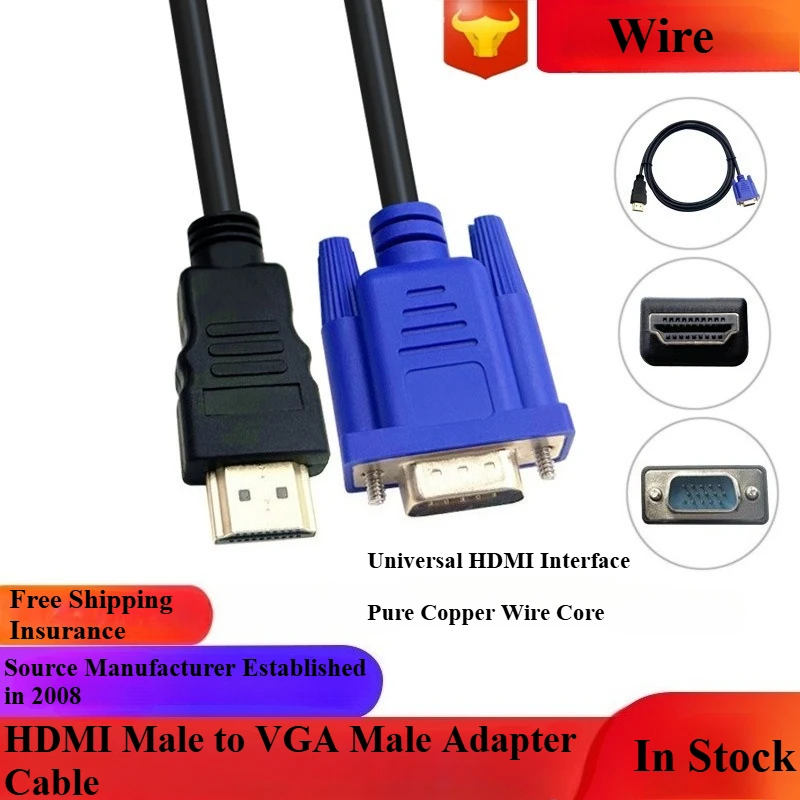 

Профессиональный цифровой видеоразъем «папа-папа» HDMI-совместимый преобразователь VGA AV-адаптер Шнур дисплея Выход для ПК HDTV