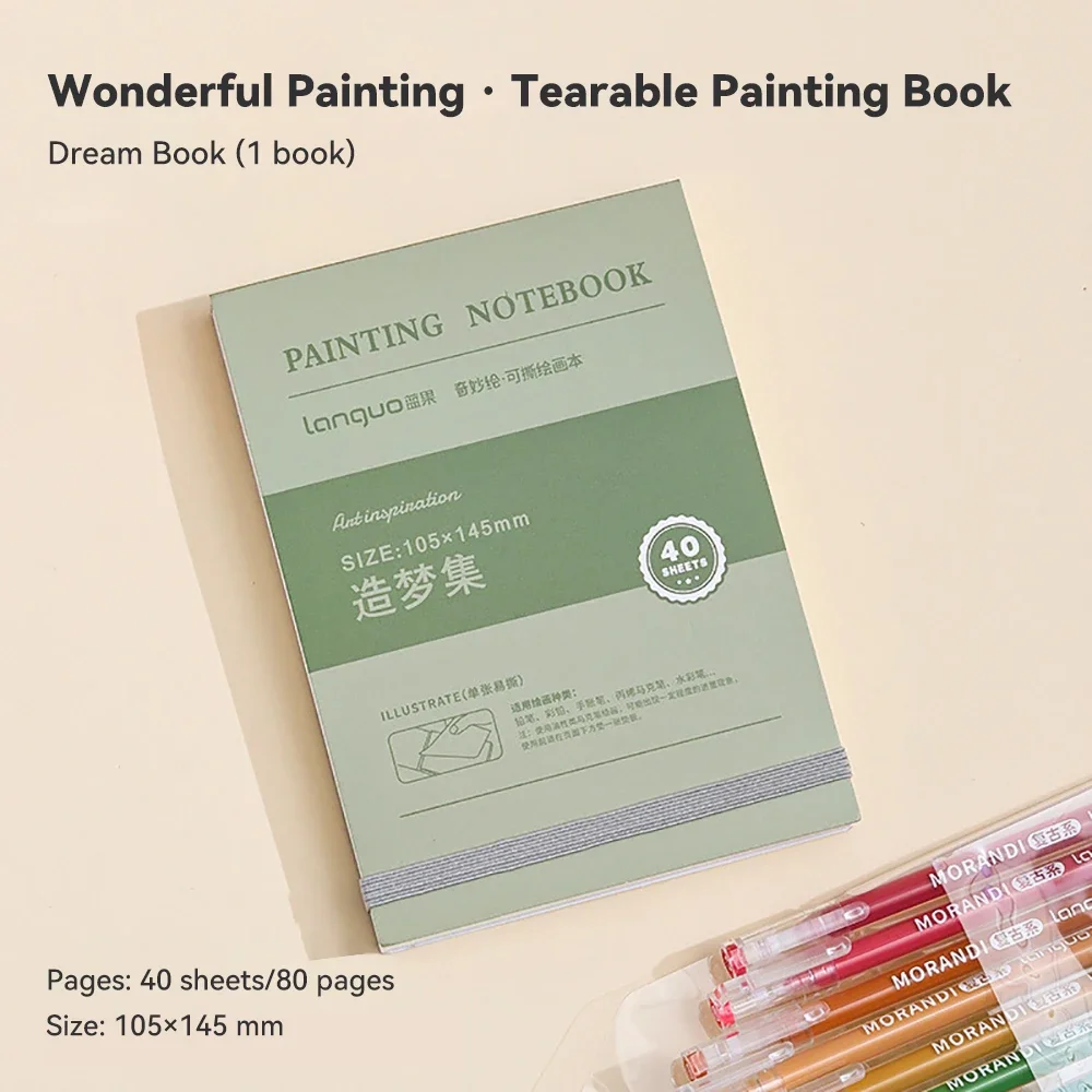 40 vel scheurbaar tekenboek schetsboek handboek 250gsm papier mini-boek voor aquarel acryl markeerstift gouache