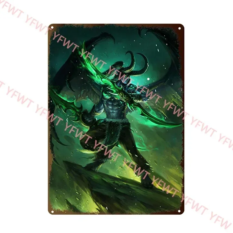 Modern World of Warcraft Game Metal Tin Sign Poster Wall Art Bedroom Studio Home Wall Decoration Cuadros