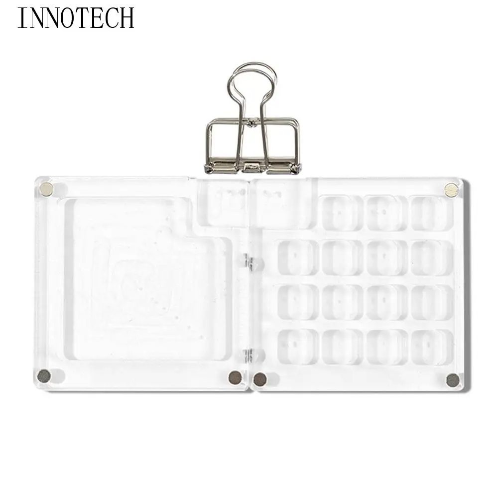 

Portable Acrylic Watercolor Paint Palette Quicksand Magnetic Paint Pigment Box Mini Foldable Empty Paint Box Outdoor