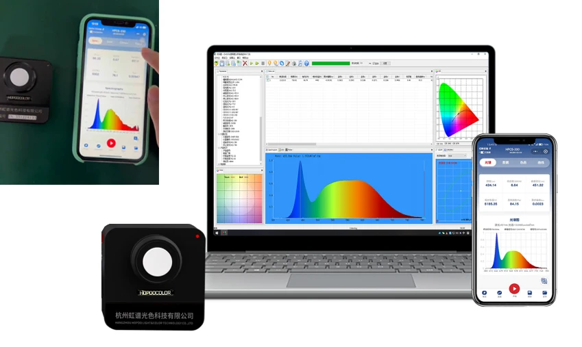 Imagem -03 - Espectrômetro de Luz Par Hpcs310p com Suporte para Programa Wechat e Software para pc