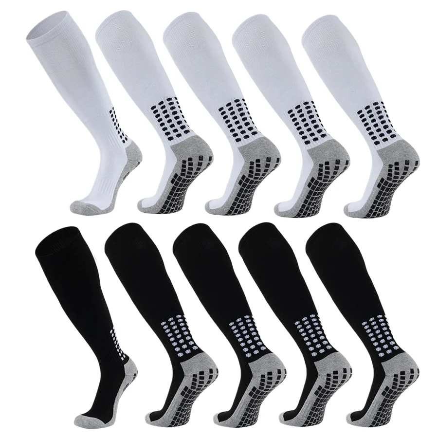 

1/10pairs Men Women Rugby Soccer Non Slip Grip Socks Cushioned Shockproof Socks