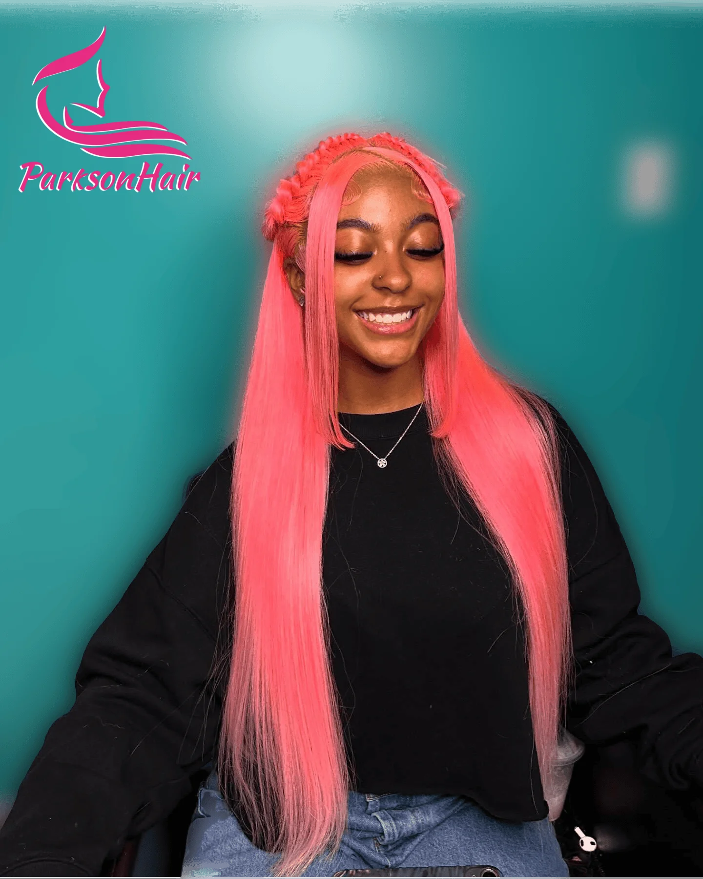 

Парик ParksonHair Hot Pink Straight Lace Front 13x4/13x6 с прозрачной HD-сеткой, из натуральных волос, предварительно прорезанный, окрашенный в блонд, для женщин