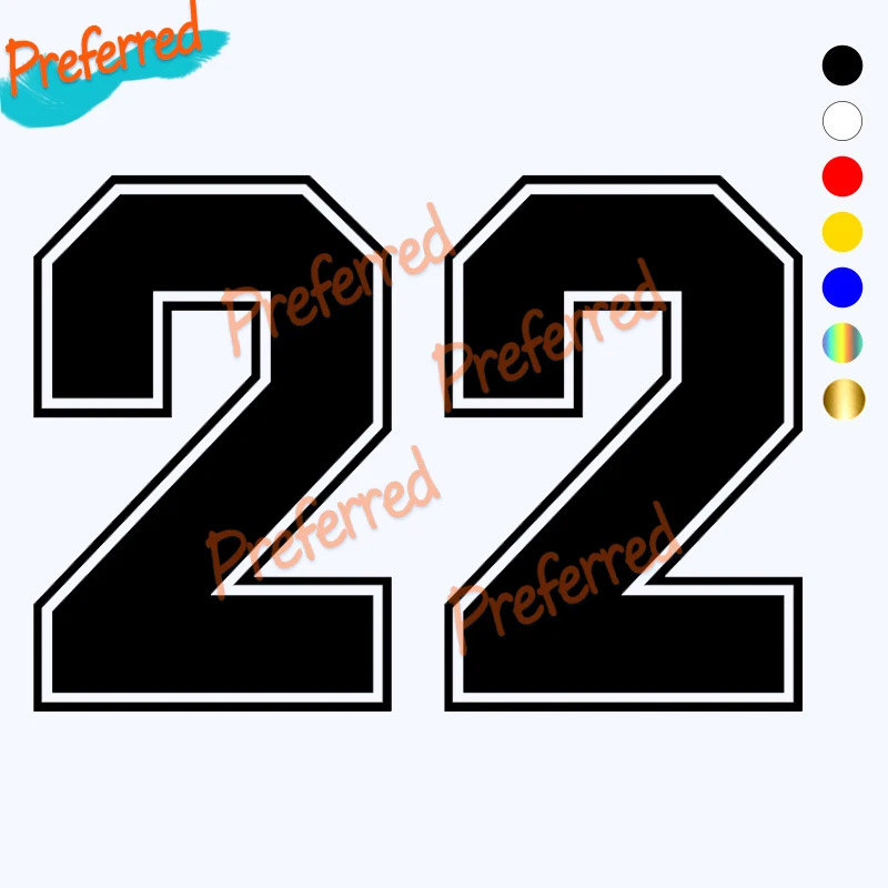 Racing Number 22 Funny Car Sticker Vinyl Decal Car Auto Stickers for Car Bumper Window Car Decorations Various Sizes Die Cutting