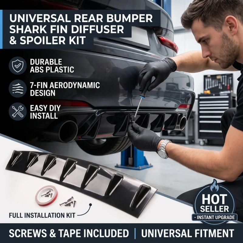 Universeller Heckdiffusor für Autos, Heckstoßstangen-Chassis-Spoiler, Flügel-Lippe, Heckstoßstangen-Spoiler