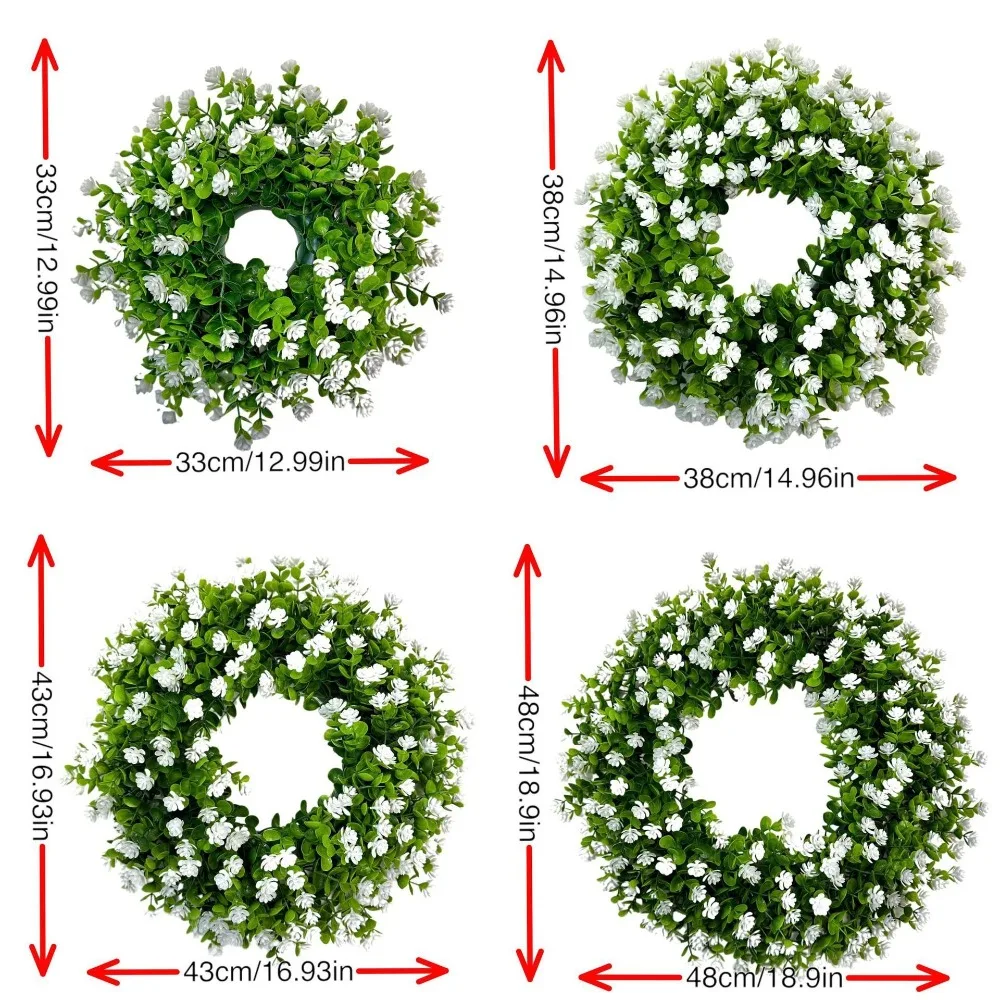 إكليل الزهور البرية الاصطناعية المصنوعة يدويًا ملون للربيع والصيف إكليل الزهور خلفية جدار نافذة الباب الأمامي ديكور الزفاف
