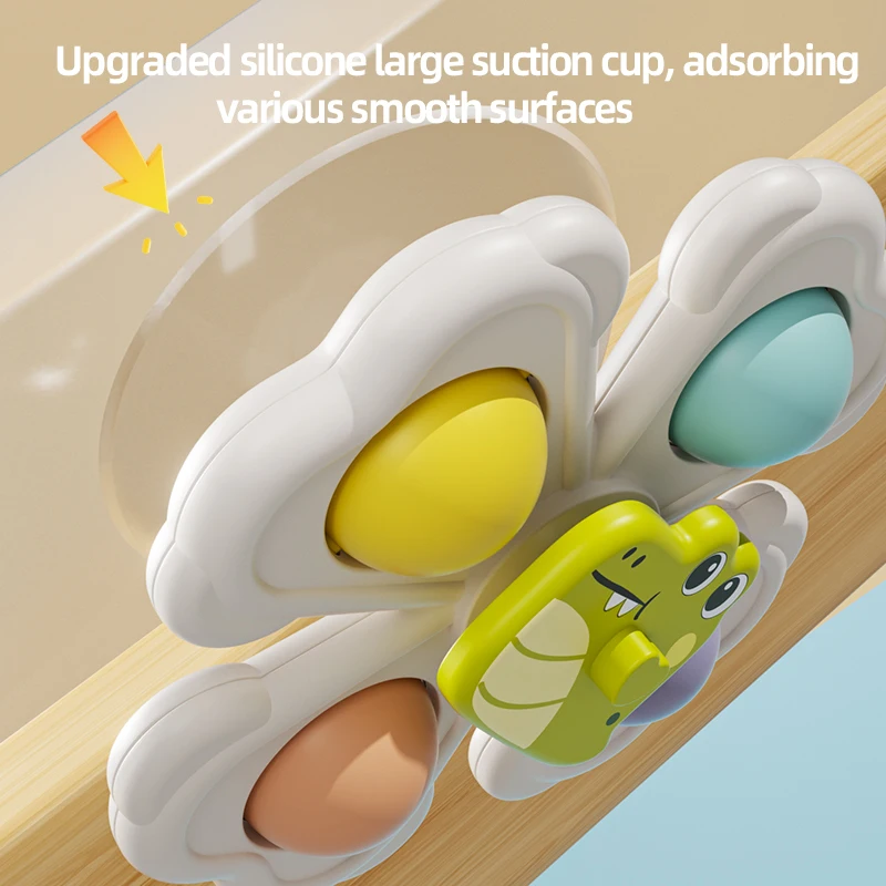 Zuignap cartoon draaiend speelgoed kinderen draaiende puzzel gyro armband kan bijten babyspeelgoed eettafel en rustgevend hulpmiddel