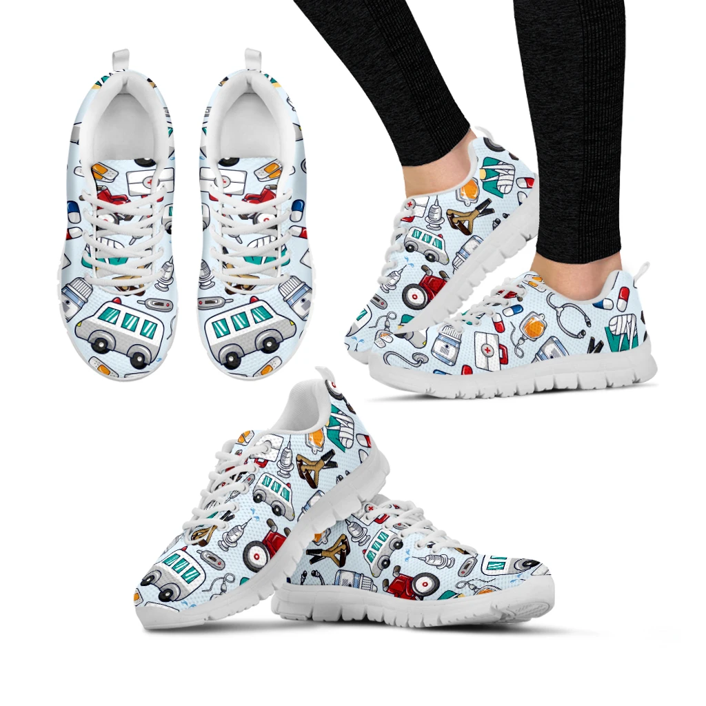 

Nurse Shoes for Women Girl Cartoon Medical Students EMT EMS Paramedic Casual Breathable Sneakers Female Walking Footwear Zapatos