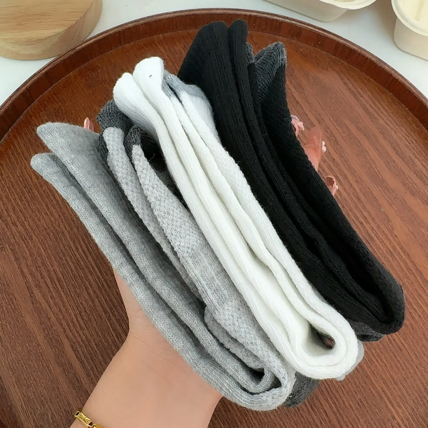 Laufsocken für Herren, feuchtigkeitsableitende Sportsocken, atmungsaktive Polyester-Wadensocken für Fitness-Training, Radfahren, Outdoor – Detail 9
