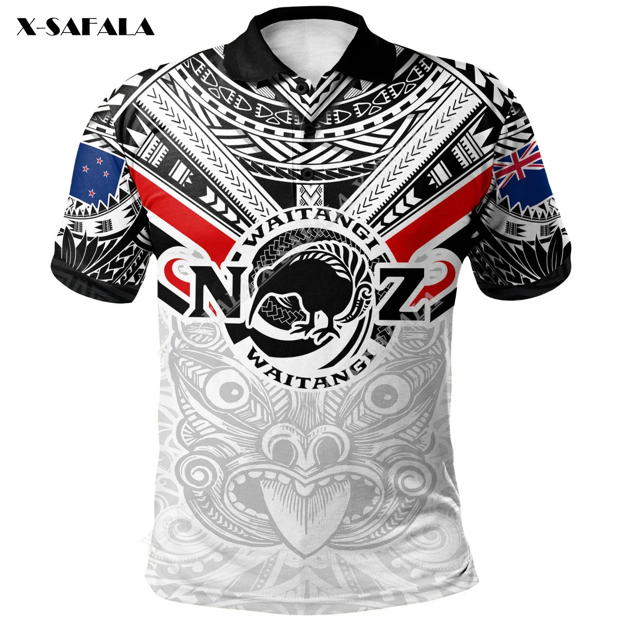 New Zealand Kiwi Fern With Maori Koru Spiral Polynesian Style 3D Printed High-quality Unisex Polo-Shirts Men Women Casual Top