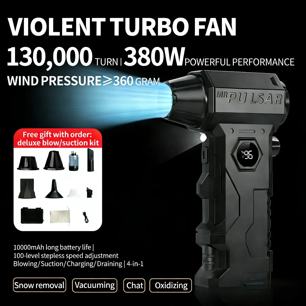 

Воздуходувка-пылесос X7 3-в-1, 130000 об/мин | Очиститель клавиатур для автомобиля и ПК