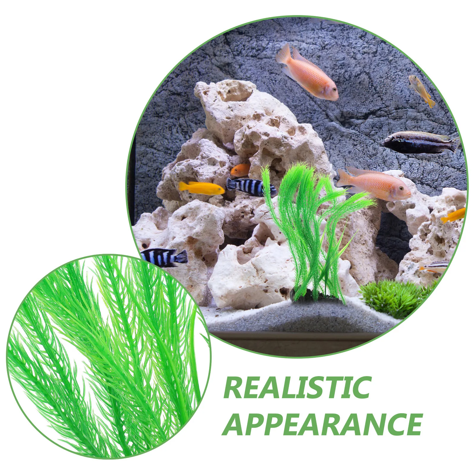 محاكاة النباتات المائية Myriophyllum نباتات حوض السمك المزيفة ديكور واقعي لخزان الأسماك ديكورات حوض السمك الاستوائية الصغيرة #1