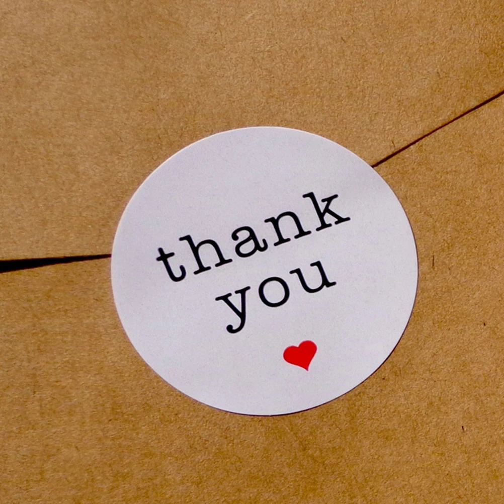 

Round Thank You Stickers White Paper Labels Adhesive Circle Bakery Cookie Bag Favor Party Folder Label Stickers