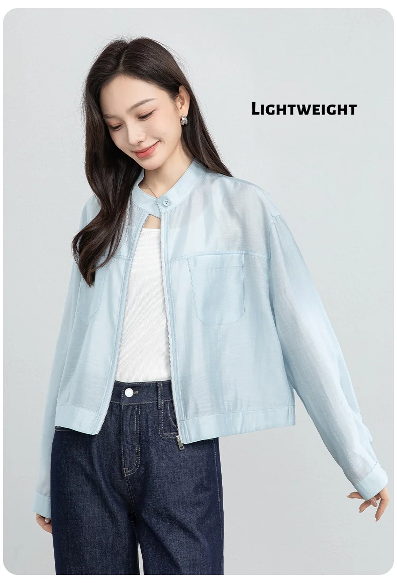 Summer Sun Protection Shirt Women Wrinkle Loose Ice Silk Breathable Sun Shade UV Fashion Thin Jacket UPF100+