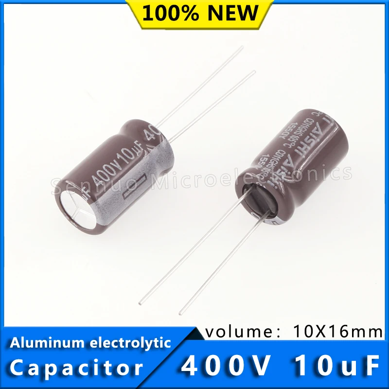 

10Pcs New 400V 10UF 10*16 10x16mm Aluminum Electrolytic Capacitors 10uf 400V Electrolytic Capacitors