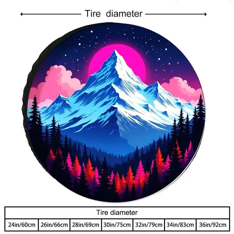 Penutup Ban Starry Night Mountain & Forest - Poliester Tahan Lama Cocok Untuk Segala Cuaca Untuk SUV, Pikap, Mobil - Desain Langit Berbintang yang Cerah
