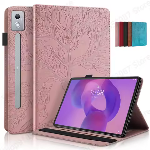 Coque For Lenovo Idea Tab Pro 12.7 Case Embossed Tree PU Leather Wallet Flip Cover For Funda Lenovo Idea Tab Pro Case TB373FU