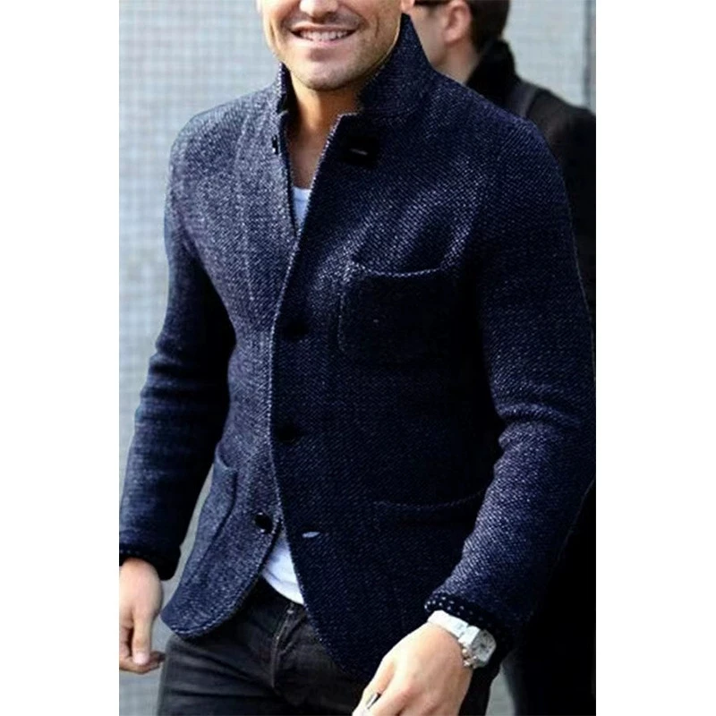 

Men's casual suit collar, long sleeved elegant, fashionable, versatile, high-quality pocket shirt, men's top, outerwear sweater