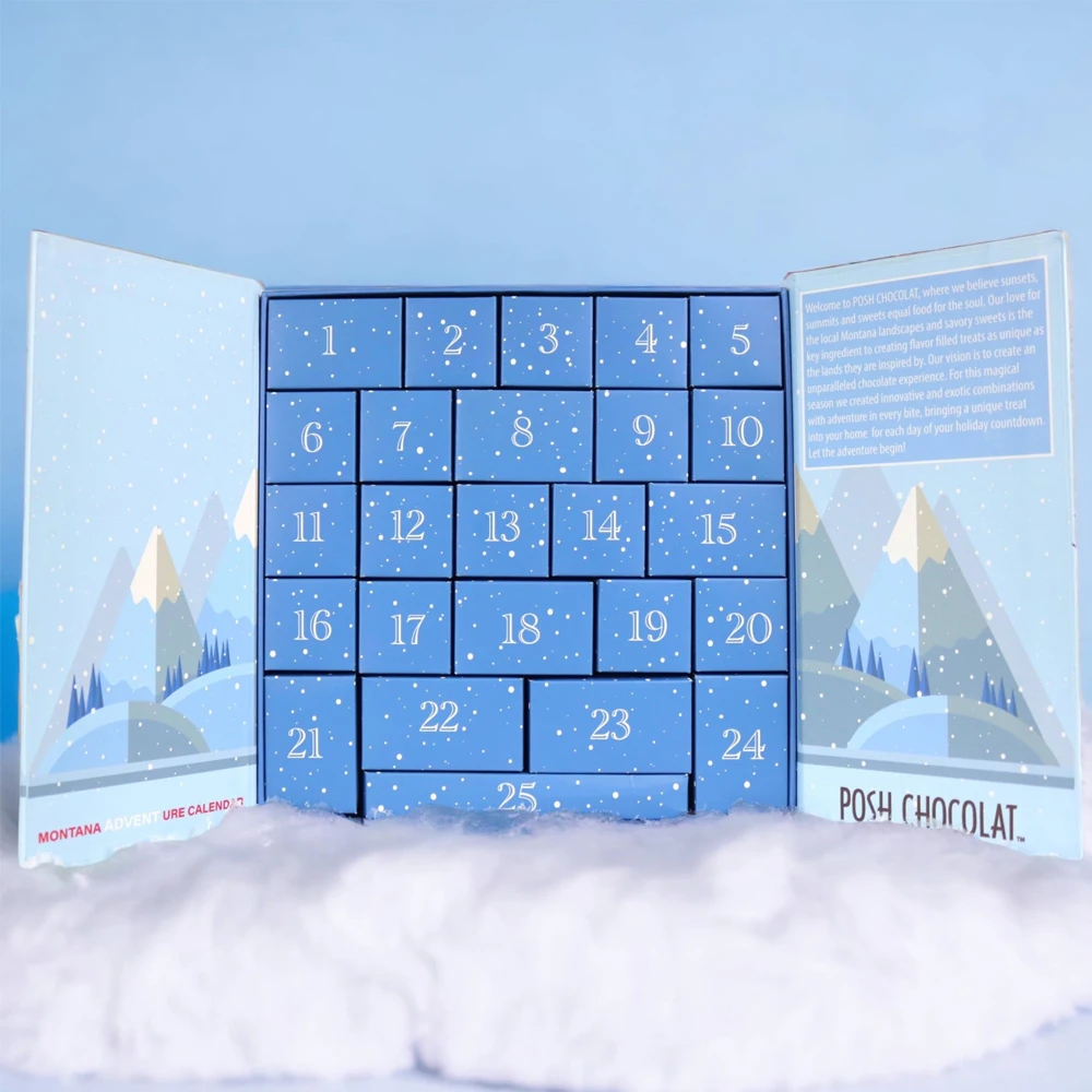 24 Day Advent Calendar Boxes Wholesale Luxury Empty Paper Chocolate Packaging Gift Box