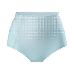 Ice silk panties, women's high-waisted tummy briefs, top cotton crotch, breathable and traceless tummy