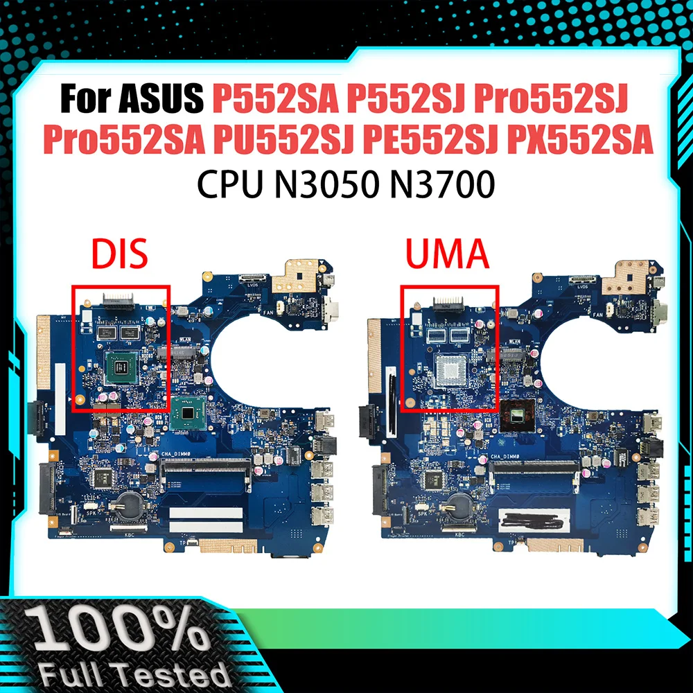 

Computer Mainboard For Asus P552SA Pro552SJ Pro552SA PX552SA PU552SJ PE552SJ Laptop Motherboard With N3050 N3700 CPU GT920M V2G