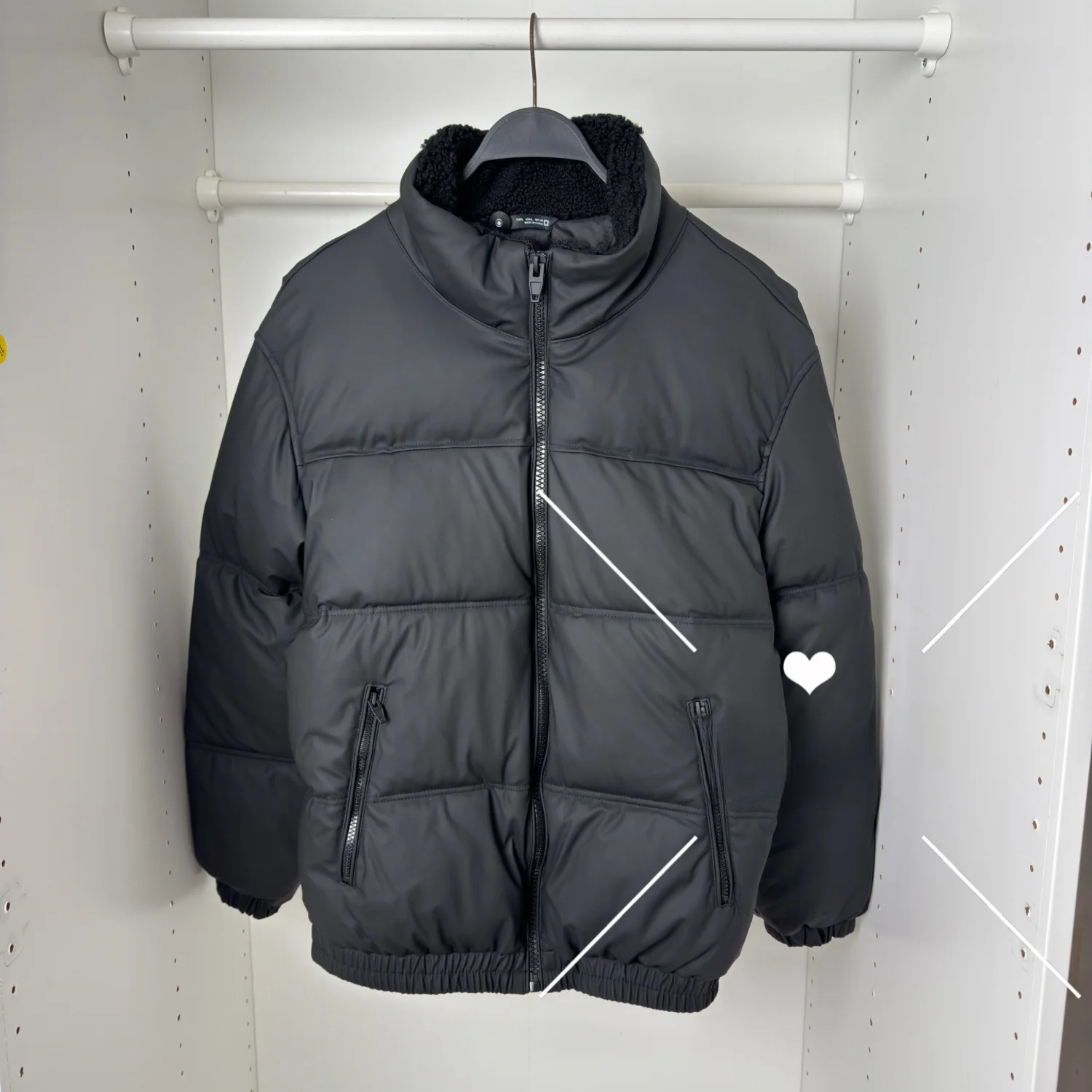 Thickened Zipper Stand Collar Padded Jacket Men's Casual Style Standard Fit Long Sleeve Warmth Polyester Fiber Pure Color